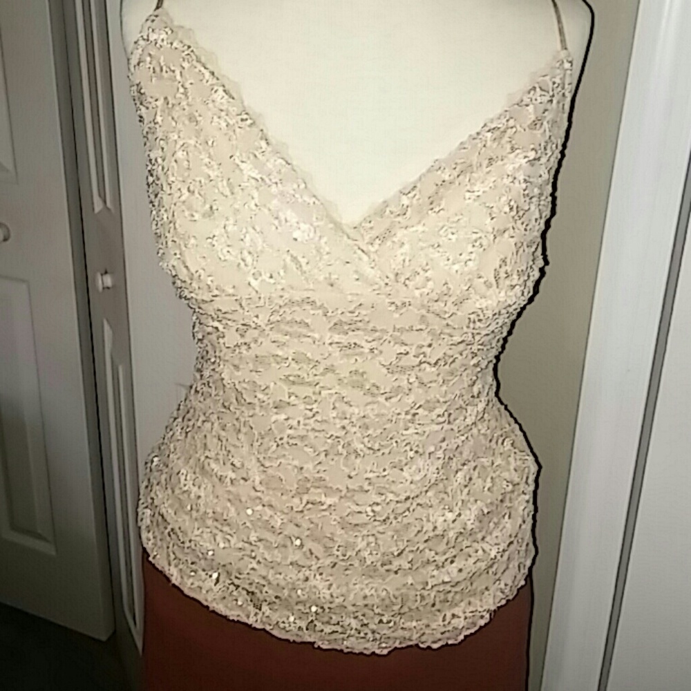 Sequin stretch lace cami - M